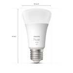 (Personalisiert) Philips Hue White E27 Lampe, 1x805lm, dimmbar, warmweißes Licht, steuerbar via App, kompatibel mit Amazon Alexa