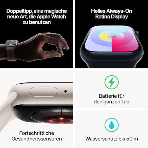 Apple Watch Series 9 GPS+Cellular 41mm Aluminiumgehäuse und Sportarmband M/L [Bestpreis]