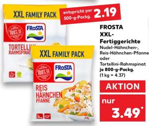 FRoSTA XXL Family Pack 800g (Nudel Hähnchen Pfanne, Reis-Hähnchen-Pfanne, Tortellini Rahmspinat) [Kaufland]