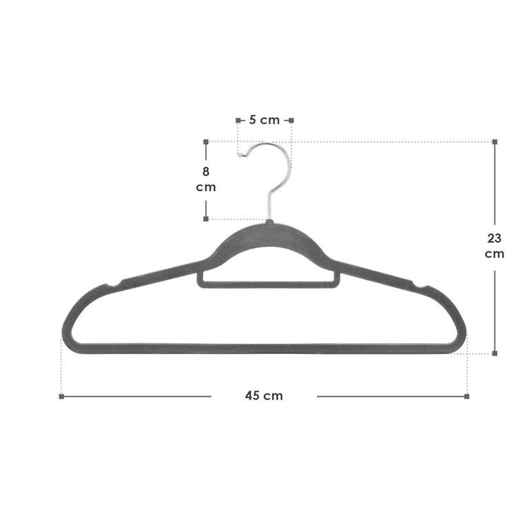 50 Stk. Kleiderbügel Samt 0,22€/Stk. (grau, khaki, rosa, schwarz, weiß)