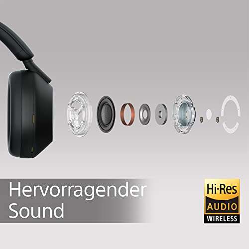 Sony WH-1000XM5 Over-Ear Noise Cancelling Kopfhörer (BT5.2, NFC, AAC, USB-C) Schwarz + Silber
