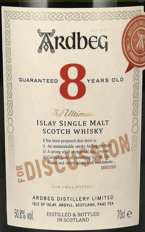 Ardbeg 8 For Discussion Single Malt Scotch Whisky Committee Release limited unter damaligem Ausgabepreis