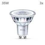 Philips Classic LED GU10 Lampe, 35W, klar, neutralweiß, nicht dimmbar, 3er Pack [Energieklasse G] (Prime)