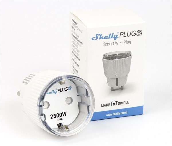 4x Shelly Plug S WLAN-Steckdose mit Verbrauchsmessung (max. 10A/2500W, App, einbindbar in Heimautomatisierungs-Software, 44x70mm)