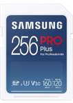 Samsung PRO Plus SD Speicherkarte (MB-SD256KB/WW), 256 GB, UHS-I U3, Full HD & 4K UHD, 160MB/s Lesen, 120 MB/s PRIME