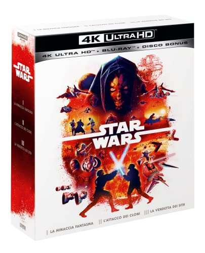 [amazon.it] Star Wars 4K - Trilogie Ep.1-3 für 25€ / Ep.4-6 für 33,66€ / Ep.7-9 für 32,49€ zzgl. Versand