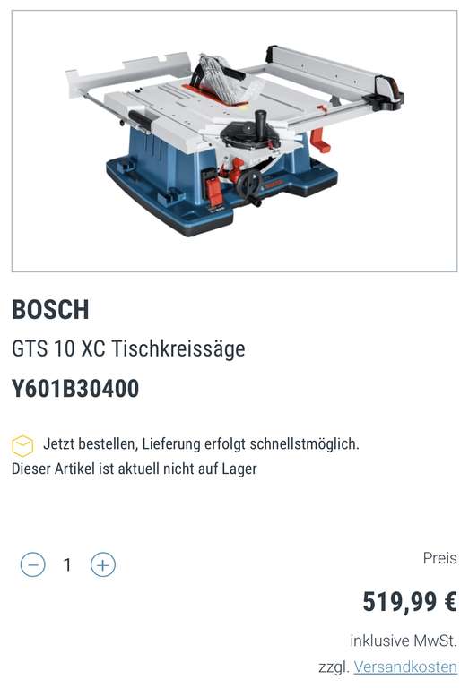 [FürUns Shop] mal wieder Bosch GTS 10XC :)