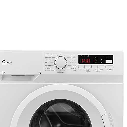 [Prime] Midea Waschmaschine MFNEW70-145 / Weiß / 7KG Fassungsvermögen/Energieeffizienzklasse E / 1400 U/min