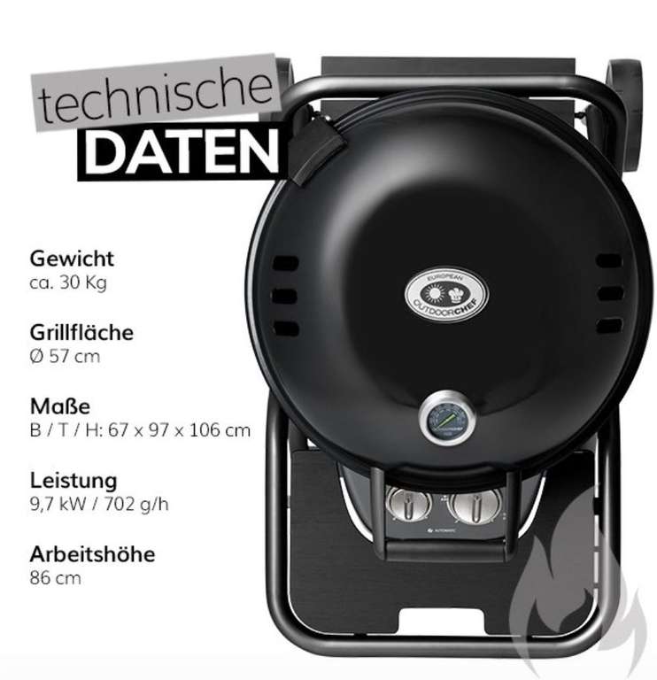 OUTDOORCHEF ASCONA 570 G GAS-KUGELGRILL LIMITED EDITION ALL BLACK 332,53€ mit Newsletter