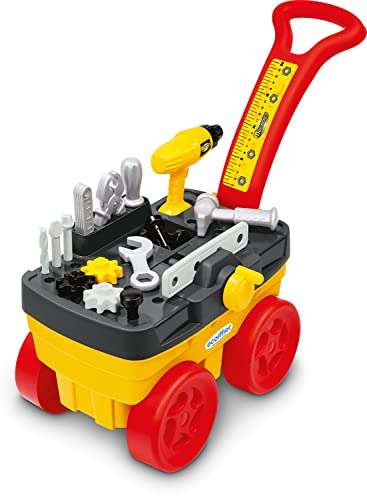 Ecoiffier Mecanics Kinder Werkstatt-Trolley (Enthält zahlreiche Werkzeuge, darunter einen funktionierenden Schraubstock, 19 Teile)