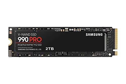 [Amazon UK] Samsung 990 PRO M.2 NVMe SSD (MZ-V9P2T0BW), 2 TB, PCIe 4.0, 7.450 MB/s Lesen, 6.900 MB/s Schreiben