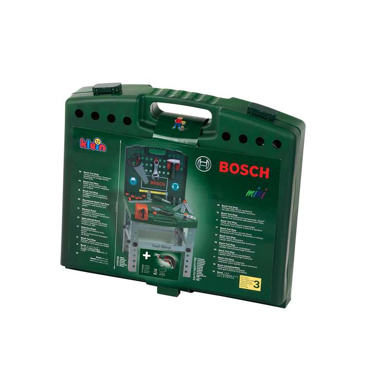 Theo Klein 8676 Bosch Tool Shop | Mit batteriebetriebenem Bosch Akkuschrauber Ixolino | Zusammenklappbar und leicht transportabel | ab 3 J.