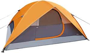 Amazon Basics Kuppelzelt für 4 Personen, orange / grau