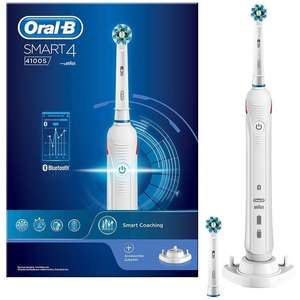 Oral-B Smart 4 4100S Zahnbürste mit 2 Aufsteckbürsten mit einer Akkulaufzeit von 336 h - Versand ist konstenlos + 2,5% Shoop Cashback