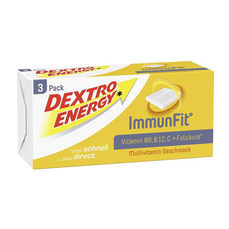Dextro Energy Würfel - Fruchtig leckerer Traubenzucker mit Multivitamin - 3 x 8 Täfelchen (0,84€ möglich) (Füllartikel/Prime Spar-Abo)