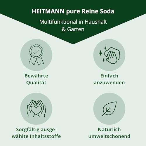 HEITMANN pure Reine Soda: Ökologischer Vielzweck-Reiniger für den Haushalt, Zugabe zu Spülmittel und Putzmittel, 1x 500g (Prime Spar-Abo)