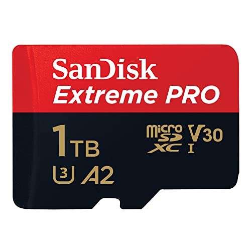 SanDisk 1 TB Extreme PRO microSDXC-Karte + SD-Adapter + RescuePRO Deluxe, bis zu 200 MB/s, mit A2 App Performance