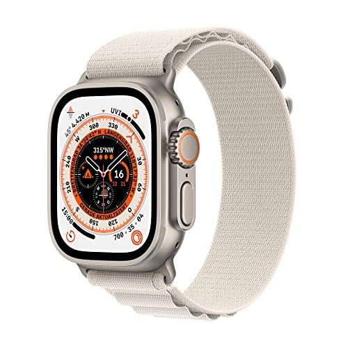 [Amazon.de] Apple Watch Ultra (GPS + Cellular, 49mm) Smartwatch - Titangehäuse, Alpine Loop Polarstern - in Small