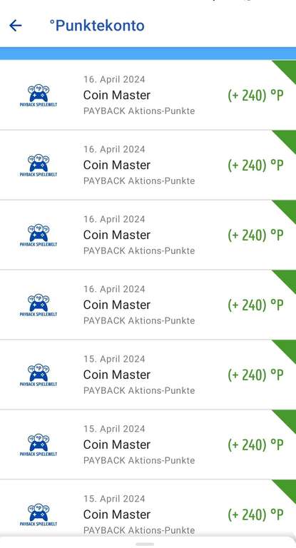 (Payback) bis zu 10.000 Punkte für das Spielen von CoinMaster (personalisiert)