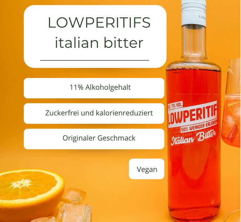 3x0,7L Lowperitif italian Bitter durch 3 für 2 Aktion (11% vol. kalorienarmer Aperitif ähnlich wie Aperol)