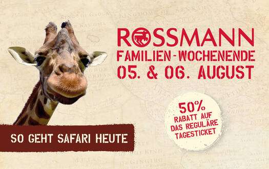 [Serengeti Park Hodenhagen] 50% Rabatt auf das reguläre Tagesticket (Rossmann Familien-Wochenende)