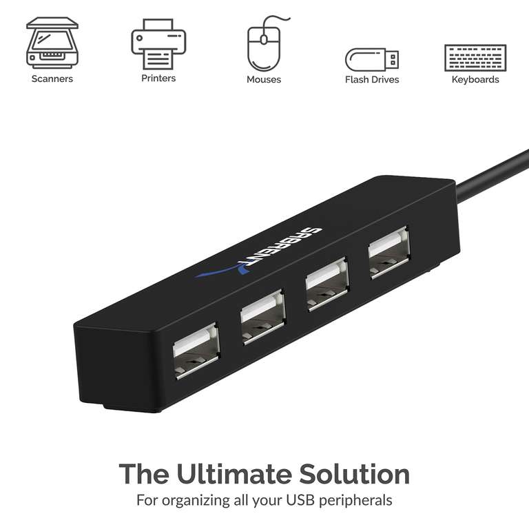 [Prime] SABRENT USB HUB/Adapter 2.0 (4 USB Ports)