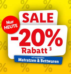 Lidl Online Shop 20% Rabatt auf ausgewählte Matratzen und Bettwaren Lidl Plus App gratis Versand 79€