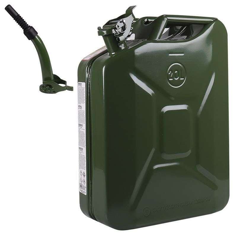 Walter Benzinkanister 20L Kraftstoffkanister grün inkl. Ausgießstutzen mit  UN-Zulassung