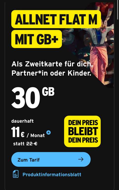 Congstar (Telekom Netz) Neukunden Partnerkarten 30 GB 11€/ 50GB 15€ mit und ohne Laufzeit