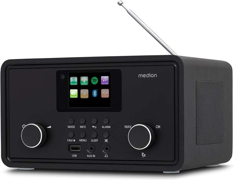 MEDION LIFE P85027 STEREO INTERNETRADIO (7,1 cm (2,8'') TFT-Display, zahlreiche Podcasts, DAB+/UKW-Radio, Bluetooth, Spotify, WLAN)