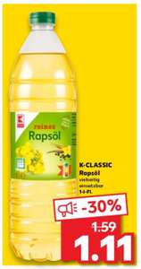 1.Liter K-Classic Rapsöl bei Kaufland für 1,11€