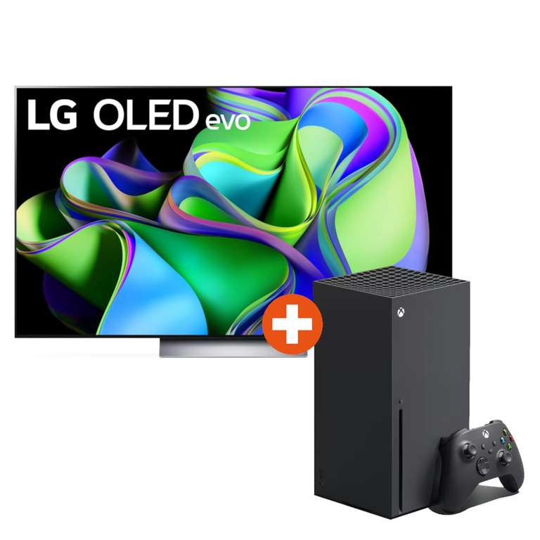 LG OLED55C37LA 55" OLED evo TV (4K, 120Hz, 4x HDMI 2.1) + Microsoft Xbox Series X | auch mit 42" für 1044€ / 48" für 1194€ / 65": 1694€