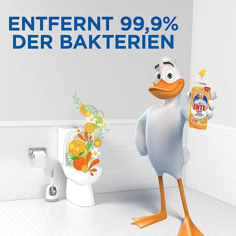 5× WC Ente Total Aktiv Gel Flüssiger WC Reiniger ( 750 ml) Prime Sparabo