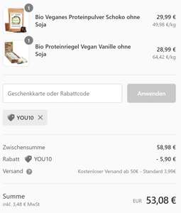 10% Rabatt auf fairnatural.de auf Nahrungsergänzungsmittel z.b. Bio vegane oder Whey-Proteinpulver, ProteinRiegel, Superfoods, Vitamine
