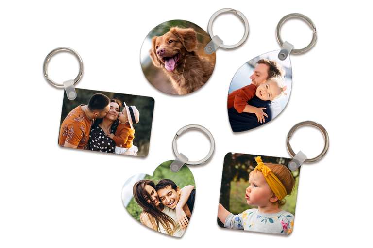 Schlüsselanhänger mit eigenem Foto in 5 verschiedenen Formen für 0€ zzgl. 4,99€ Versandkosten