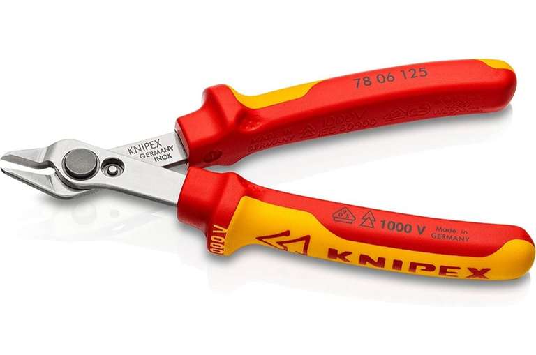 Knipex Electronic Super Knips VDE isoliert mit Mehrkomponenten-Hüllen, VDE-geprüft 125 mm 78 06 125, gratis Lieferung