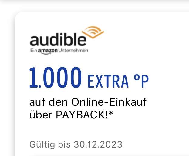 Deal oder schon Exploit? 1000 Payback-Punkte Extra für „Einkauf“ bei Audible