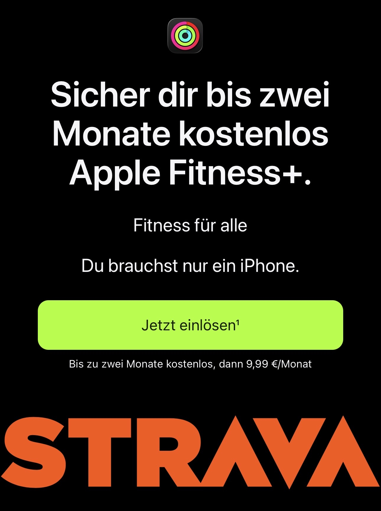 Bis zu 2 kostenlose Monate Apple Fitness+ über die Strava App