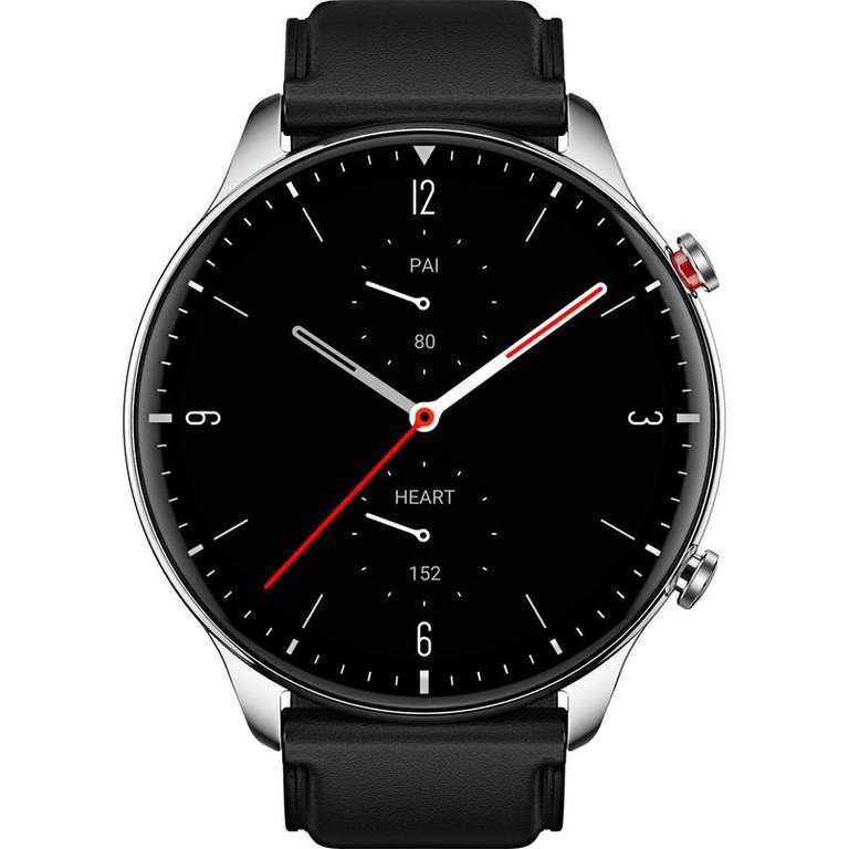 Bestpreis AMAZFIT GTR 2 Classic Smartwatch 47mm silber Lederarmband AMOLED 14 Tage Akkulaufzeit