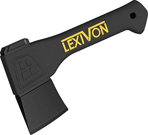LEXIVON V9 Camping Beil/Axt 9 Zoll (23 cm) (Ergonomischer Griff, Leichter Glasfaserverbund-Stil, Schutzhülle inklusive)