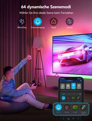 Amazon: Govee TV LED RGBIC Neon LED Strip, Hintergrundbeleuchtung bis 75“