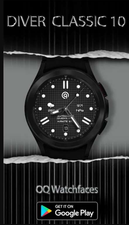 (Google Play Store) Diver Classic 10 (WearOS Watchface, analog)