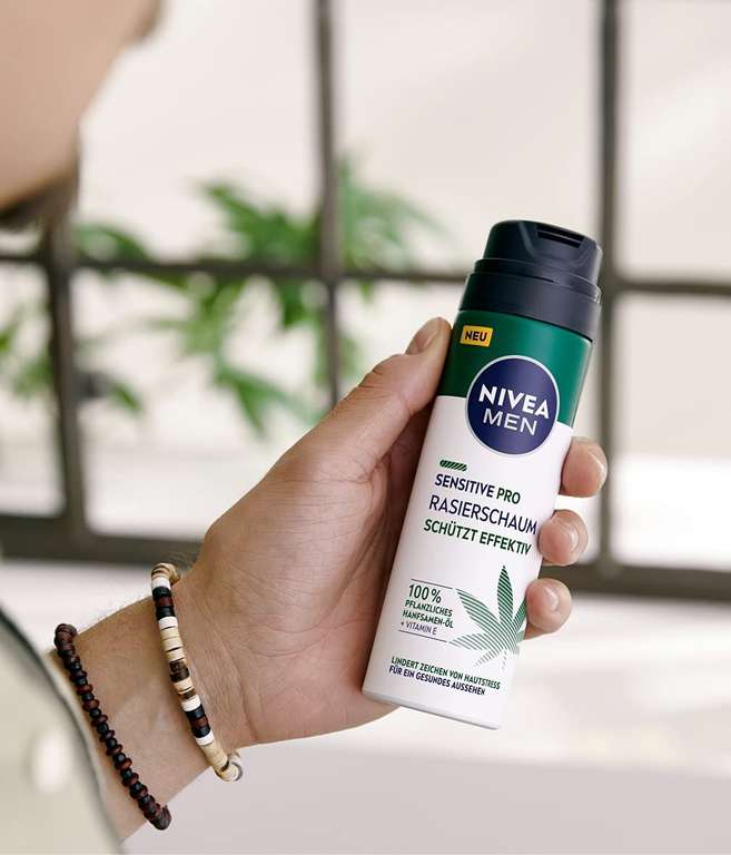 NIVEA MEN Sensitive Pro Rasierschaum (200 ml), sensitiver Rasierschaum mit Hanfsamenöl & Vitamin E (Spar-Abo Prime)
