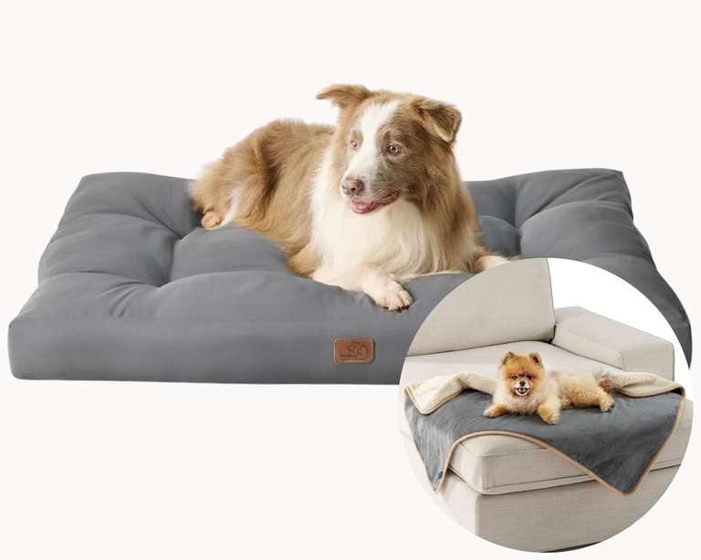 Wasserdichte Hundebett-Abdeckung – 208,3 X 208,3 Cm, Rutschfest, Superweich, Schützt Möbel & Ist Maschinenwaschbar