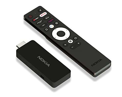 Nokia Streaming Stick 800, Android TV (Chromecast, HDMI, H.264, HEVC H.265, Netflix, Prime Video, Disney+)