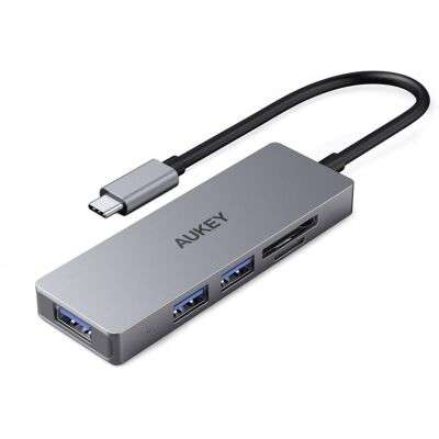 Aukey USB-C Hub 3-in-1 CB-C63 (3x USB 3.1 und MikroSD- / SD-Kartenleser)