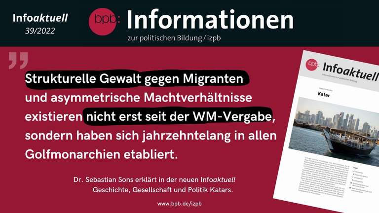 Freebie: Infoaktuell Zeitschrift - Katar (Geschichte, pol. System, Gesellschaft, uvm.) kostenlos bestellen