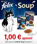 2x Purina Felix Soup Produkte bis 15.05.2023 : 1,00€ Rabatt Coupon zum Download in PDF