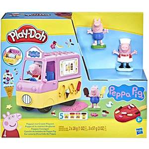 [Prime Day] Play-Doh Peppas Eiswagen Spielset, Peppa Wutz und Schorsch Figuren und 5 Dosen, Multicolour