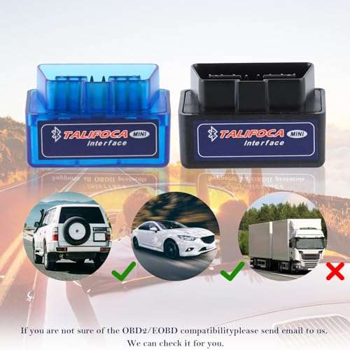 [Prime] 2 x talifoca 2pcs V2.1 Bluetooth OBD Adapter / Fahrzeugdiagnose / Fehlerspeicher auslesen / Live-Fahrzeugdaten